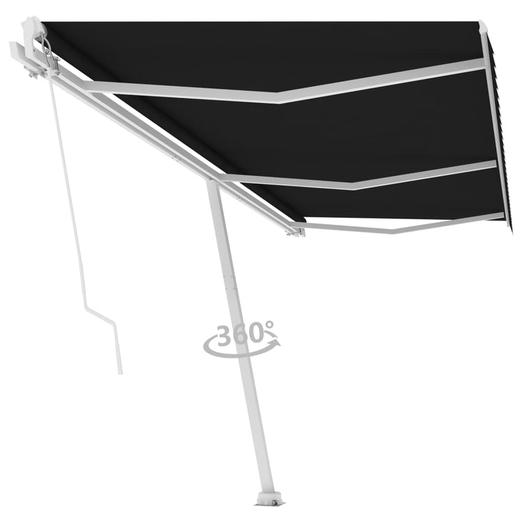 Der vidaxl luifel distanzierte sich manuell erstreckt sich 600 x 300 cm Anthrazit