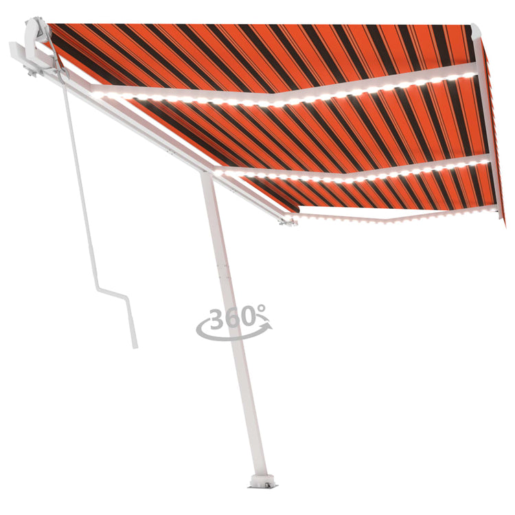 Vidaxl Luifel Automatik mit LED -Windsensor 600x300 cm Orange Braun