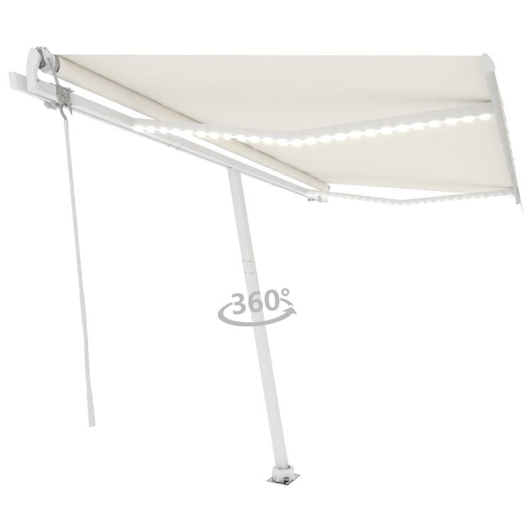 Vidaxl Luifel Automatik mit LED- und Windsensor 400x350 cm Creme Farbe