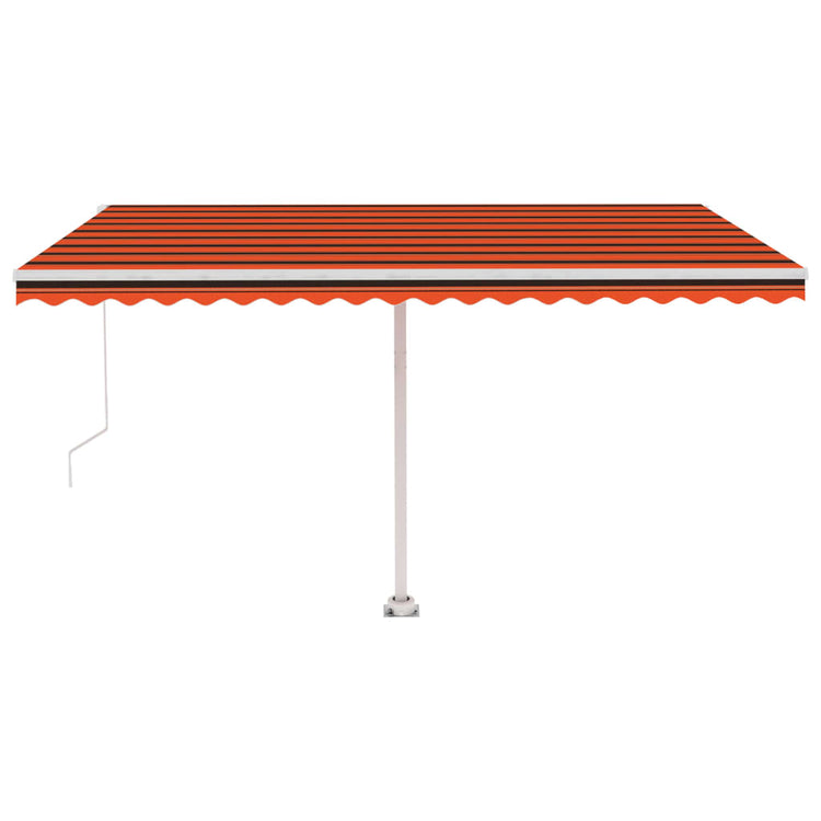 Vidaxl luifel distanziert manuell erstreckt sich 450 x 350 cm orange Braun