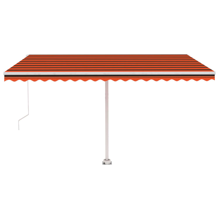 Vidaxl Luifel manuell ausziehbar mit LED 450x350 cm Orange und Braun