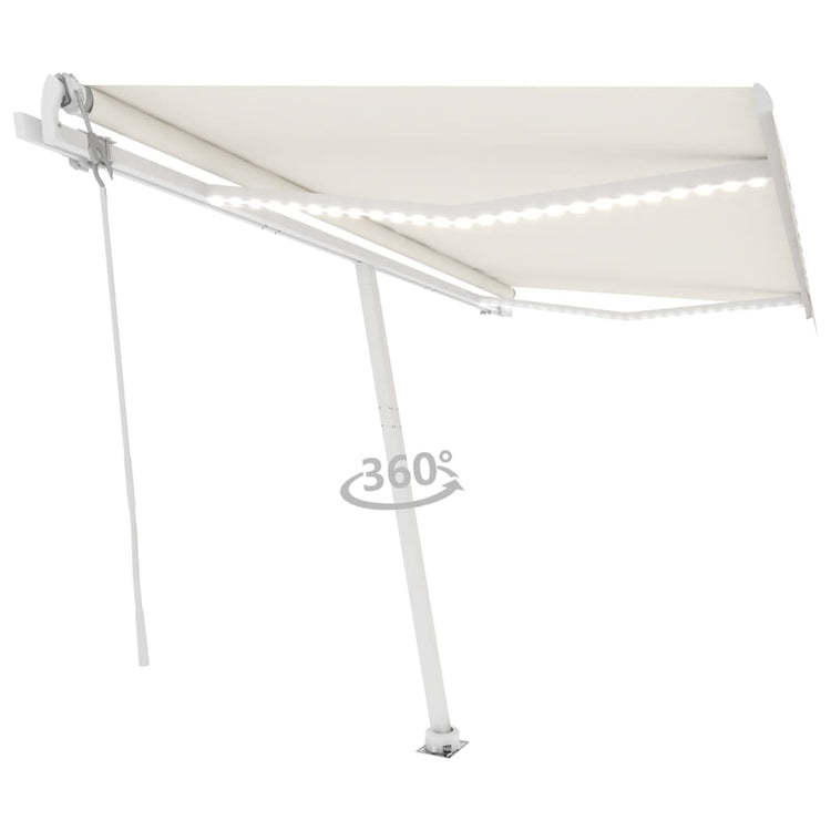 Vidaxl Luifel Automatik mit LED- und Windsensor 450x350 cm Creme Farbe