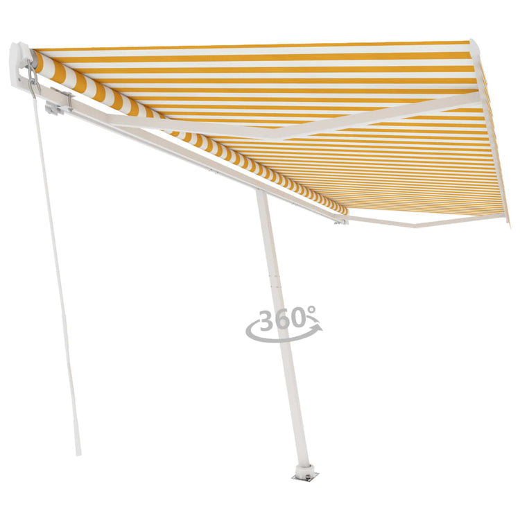 Vidaxl Luifel distanziert sich manuell aus 500 x 350 cm gelb und weiß