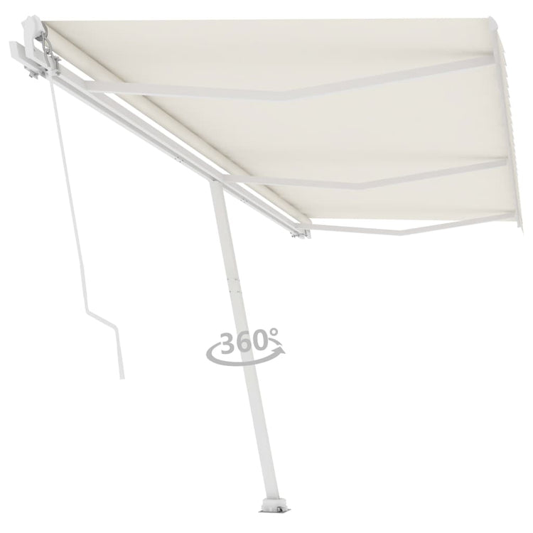 Vidaxl luifel distanziert manuell erstreckt sich 600x350 cm cremefarben.