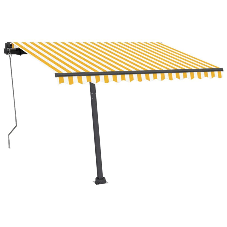 Vidaxl Luifel Automatik mit LED- und Windsensor 350x250 cm gelb und weiß