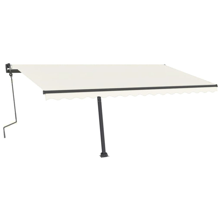Vidaxl luifel distanziert manuell erstreckt sich 400 x 300 cm cremefarben.