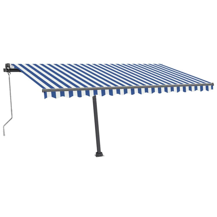 Vidaxl Luifel Automatik mit LED- und Windsensor 400x300 cm blau und weiß