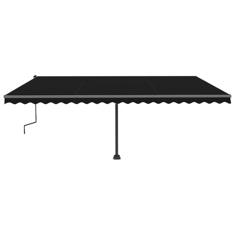 Vidaxl Luifel manuell ausziehbar mit LED 500x300 cm Anthrazitfarbe