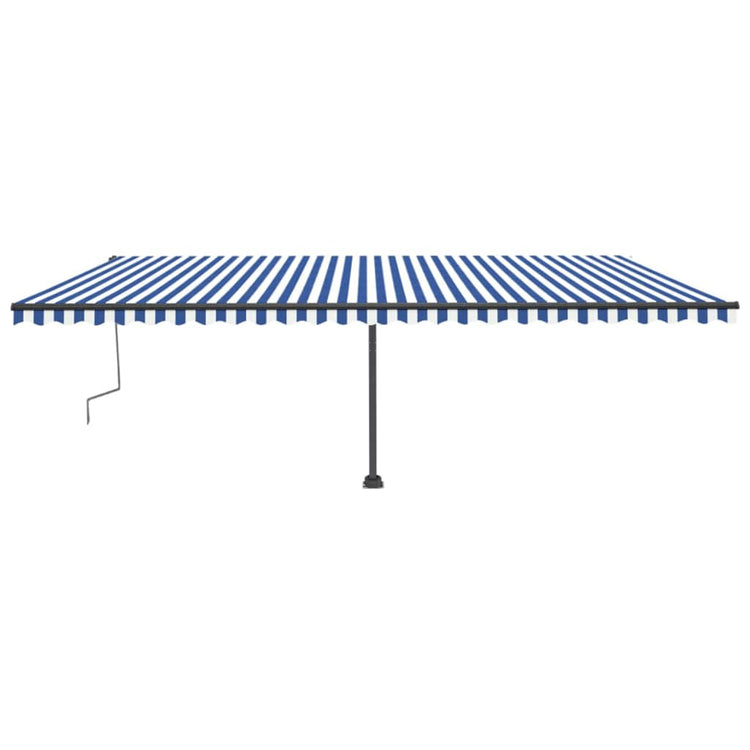 Vidaxl luifel manuell ausziehbar mit LED 600x300 cm blau und weiß