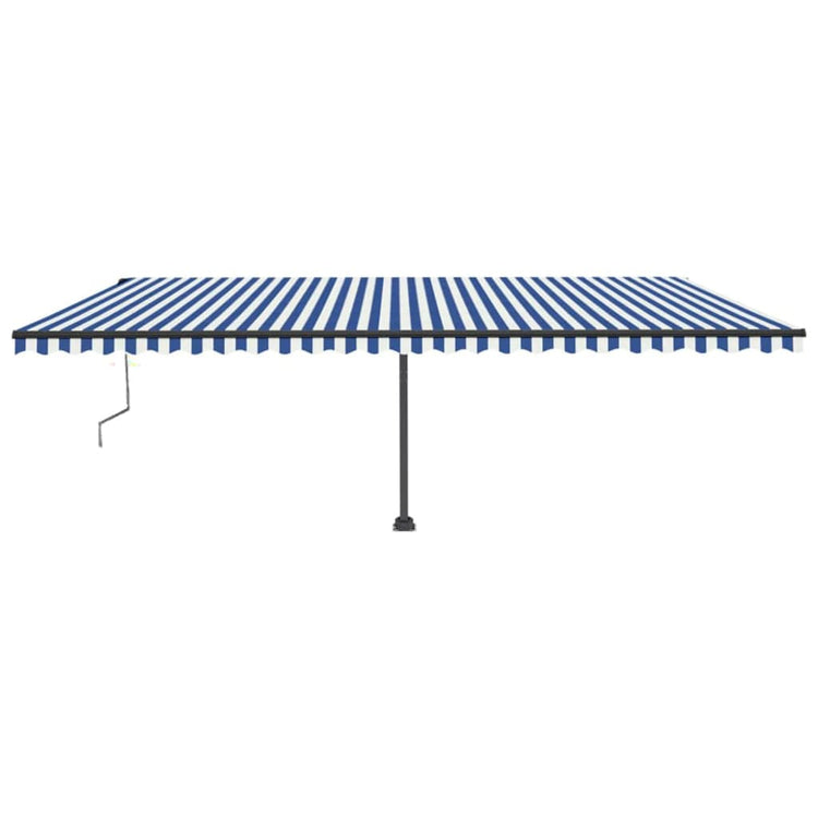 Vidaxl Luifel Automatik mit LED- und Windsensor 600x300 cm blau weiß