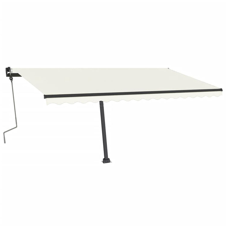 Vidaxl luifel manuell ausziehbar mit LED 400x350 cm cremefarben