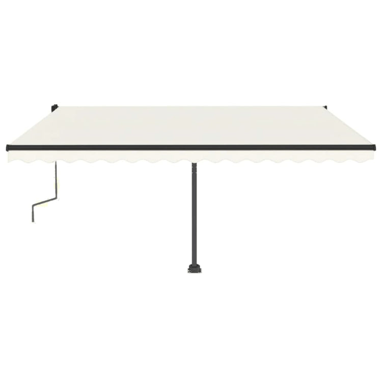 Vidaxl luifel distanziert manuell erstreckt sich 450 x 350 cm cremefarben.