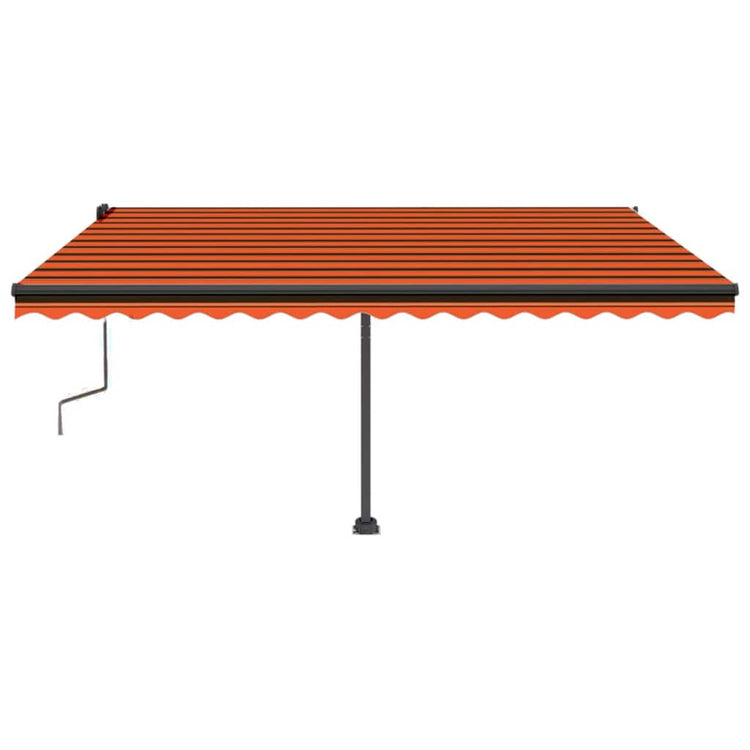 Vidaxl Luifel manuell ausziehbar mit LED 450x350 cm Orange und Braun