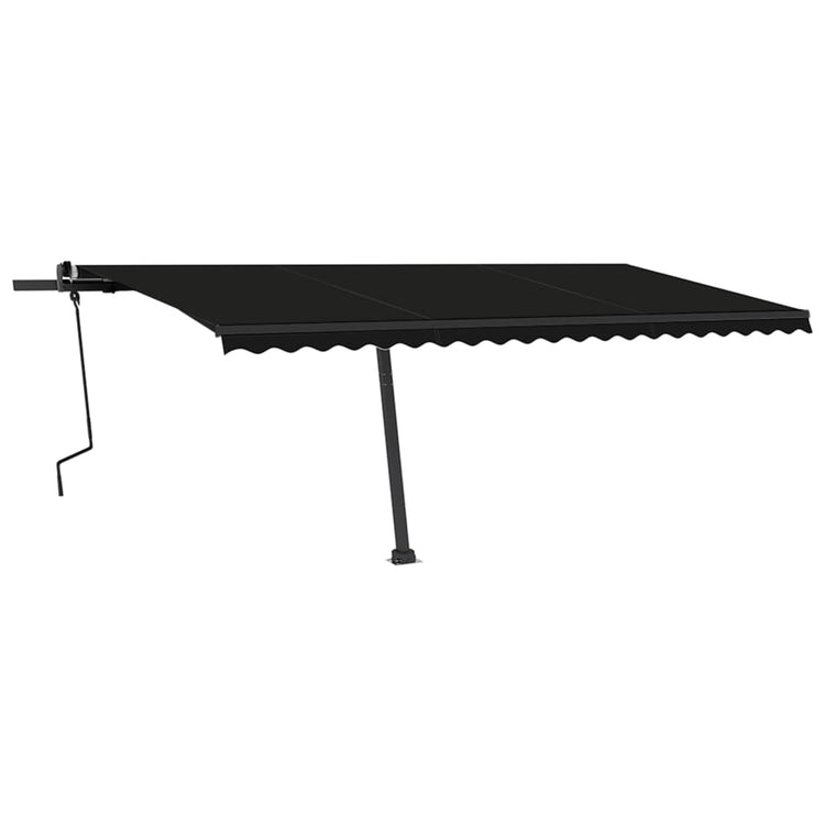 Vidaxl luifel manuell ausziehbar mit LED 500x350 cm Anthrazitfarbe