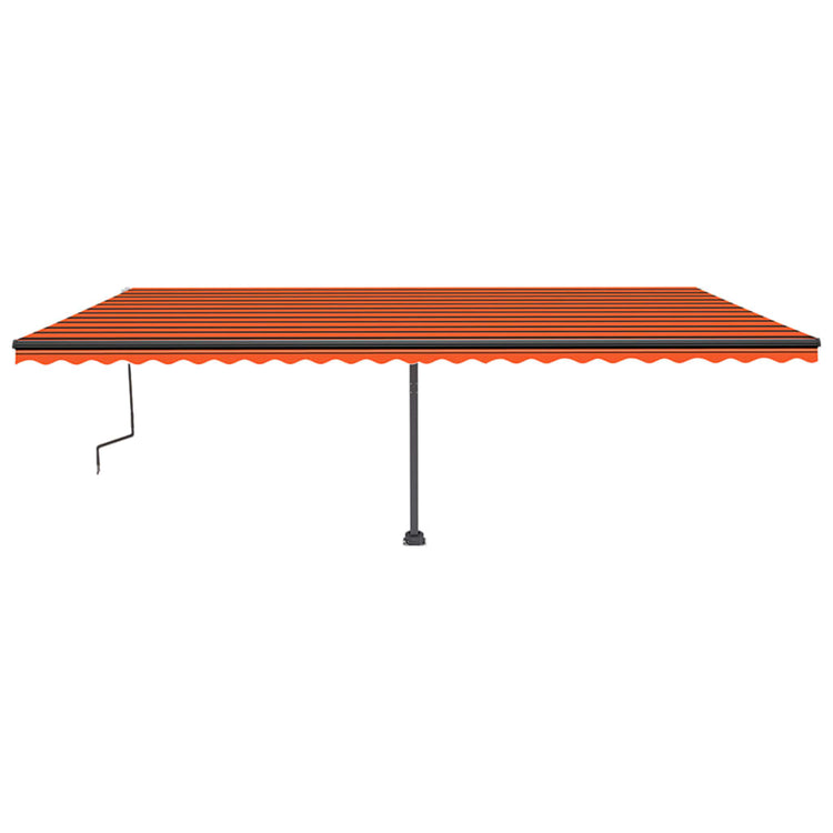 Vidaxl Luifel manuell ausziehbar mit LED 600x350 cm Orange und Braun