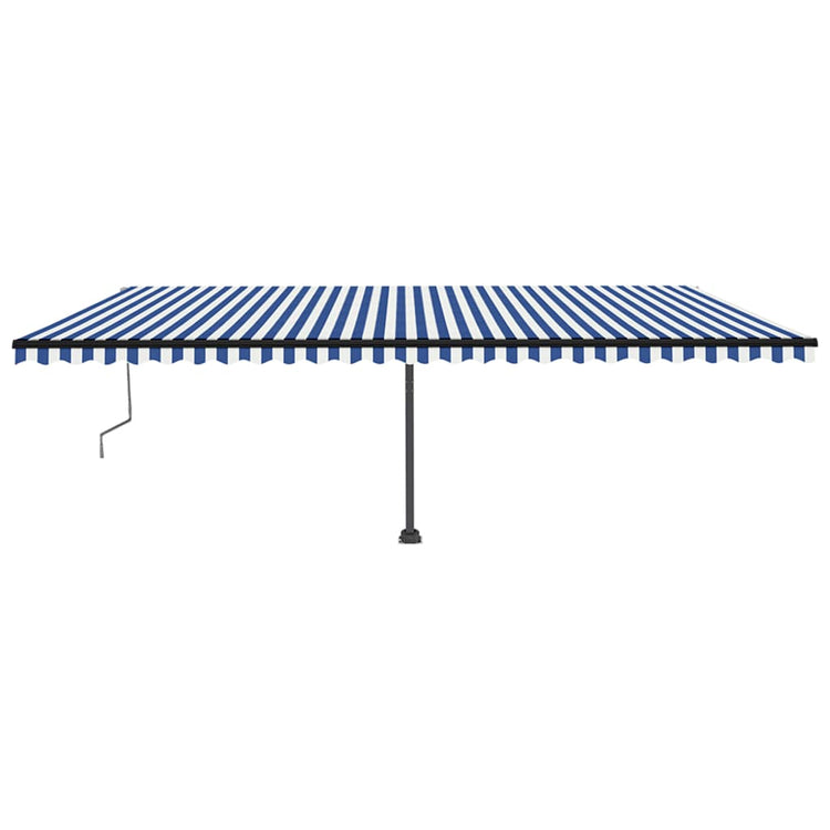 Vidaxl Luifel Automatik mit LED- und Windsensor 600x350 cm blau weiß