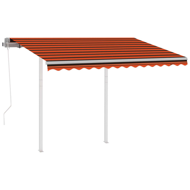 Vidaxl luifel exponierbar mit Posts 3.5x2,5 M Orange Braun