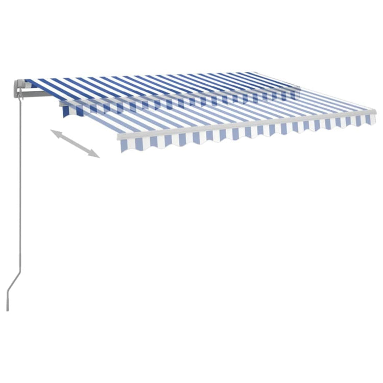 Vidaxl Luifel Automatik mit LED- und Windsensor 3.5x2,5 m blau und weiß