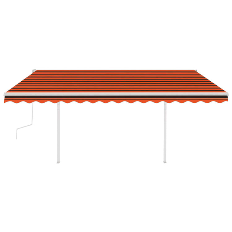 Vidaxl luifel mit den Posts 4x3 m orange und braun manuell ausziehbar