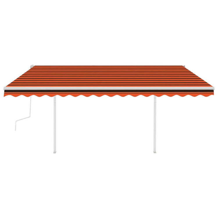 Vidaxl Luifel mit LED 4x3 M orange und braun manuell ausziehbar