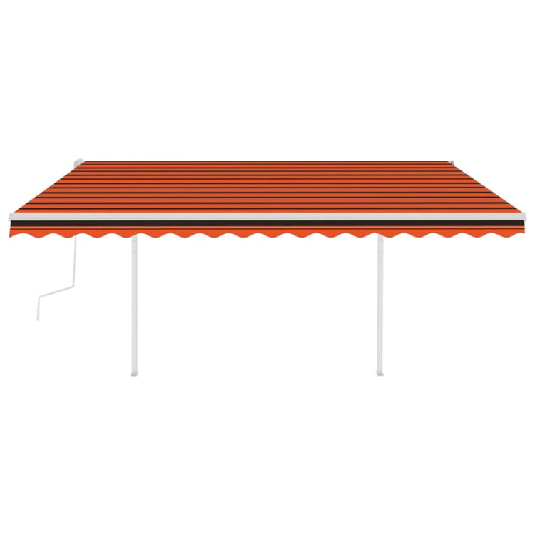 Vidaxl Luifel manuell ausziehbar mit LED 4,5x3 M orange und braun