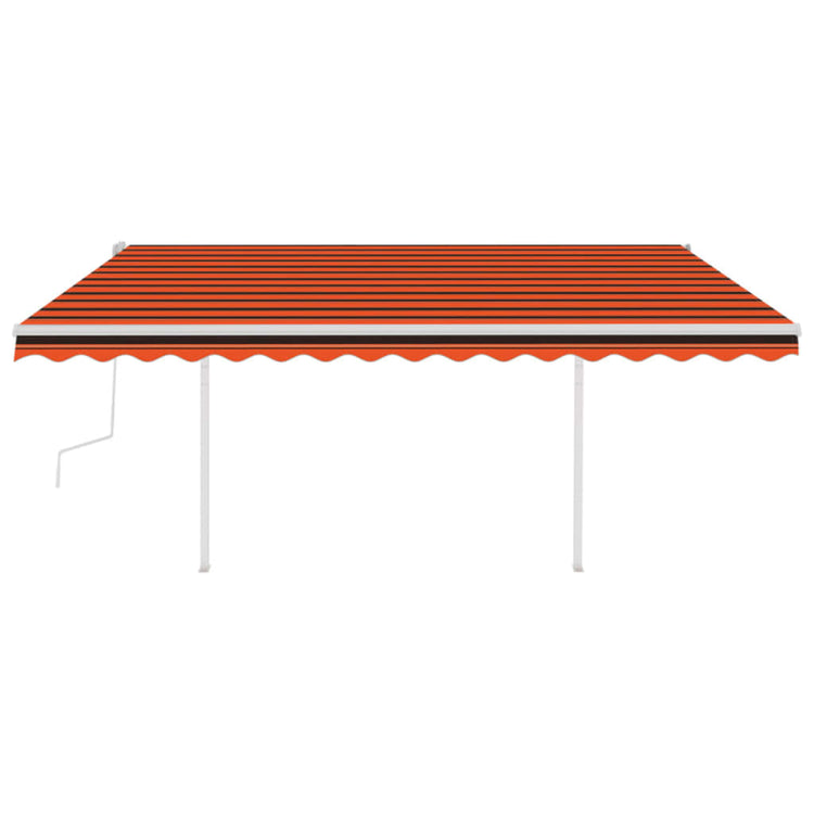 Vidaxl luifel mit Posts 4x3,5 M orange und braun manuell ausziehbar