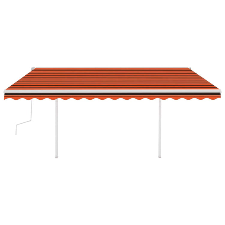 Vidaxl Luifel mit den Posts 4,5x3,5 M orange und braun manuell ausziehbar