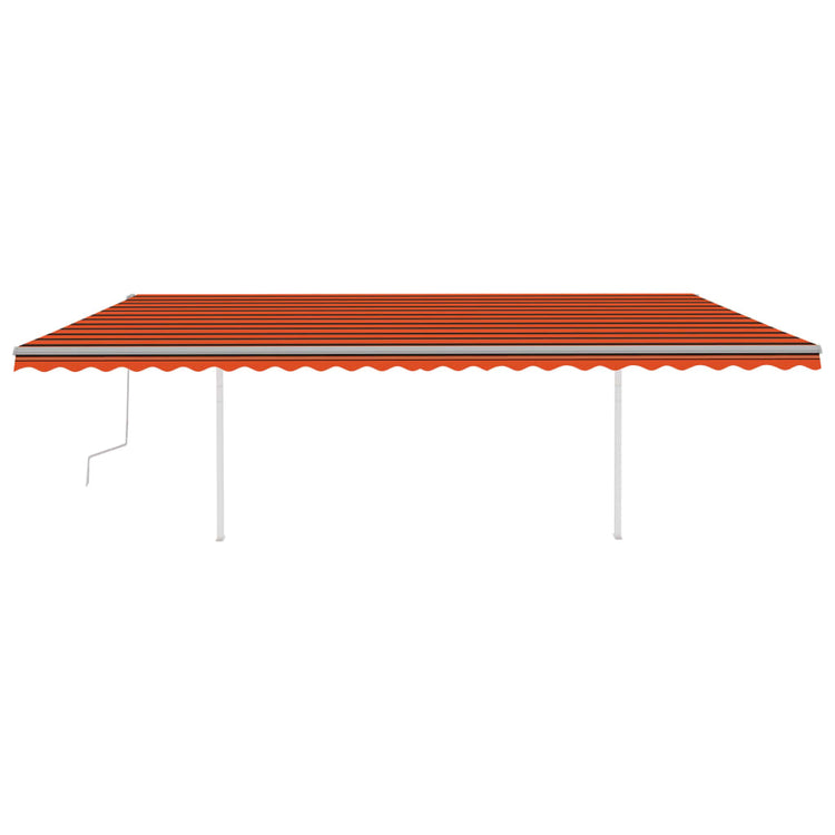 Vidaxl luifel mit den Posts 6x3,5 m orange und braun manuell ausziehbar