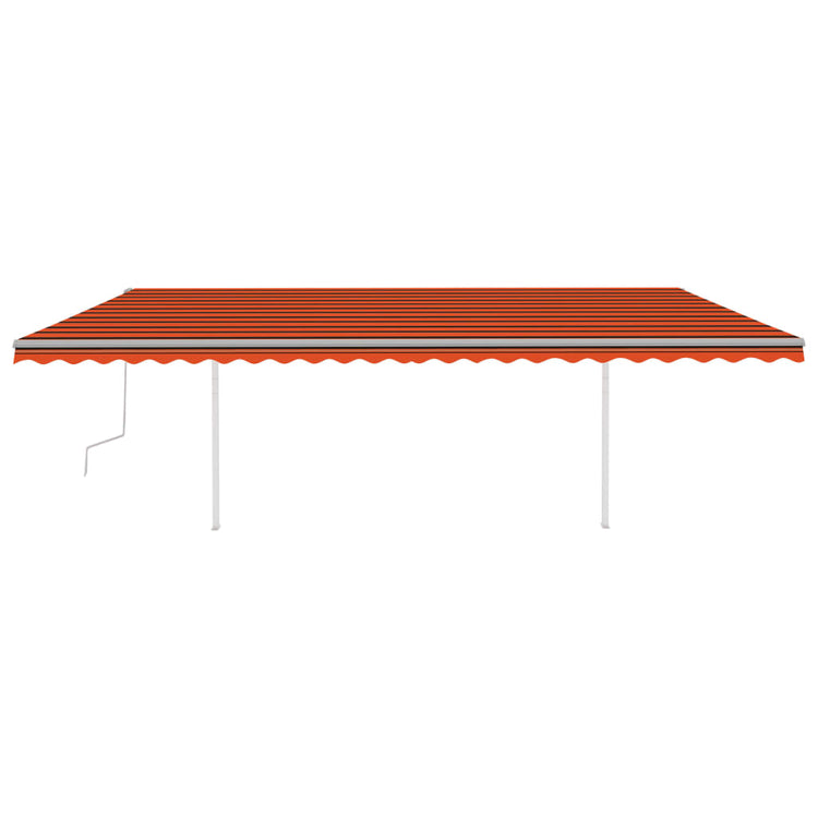 Vidaxl luifel mit den Posts 6x3,5 m orange und braun manuell ausziehbar