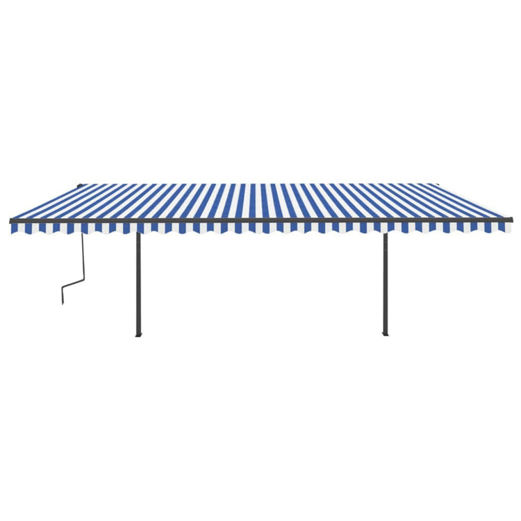 Vidaxl luifel manuell ausziehbar mit LED 6x3 m blau und weiß