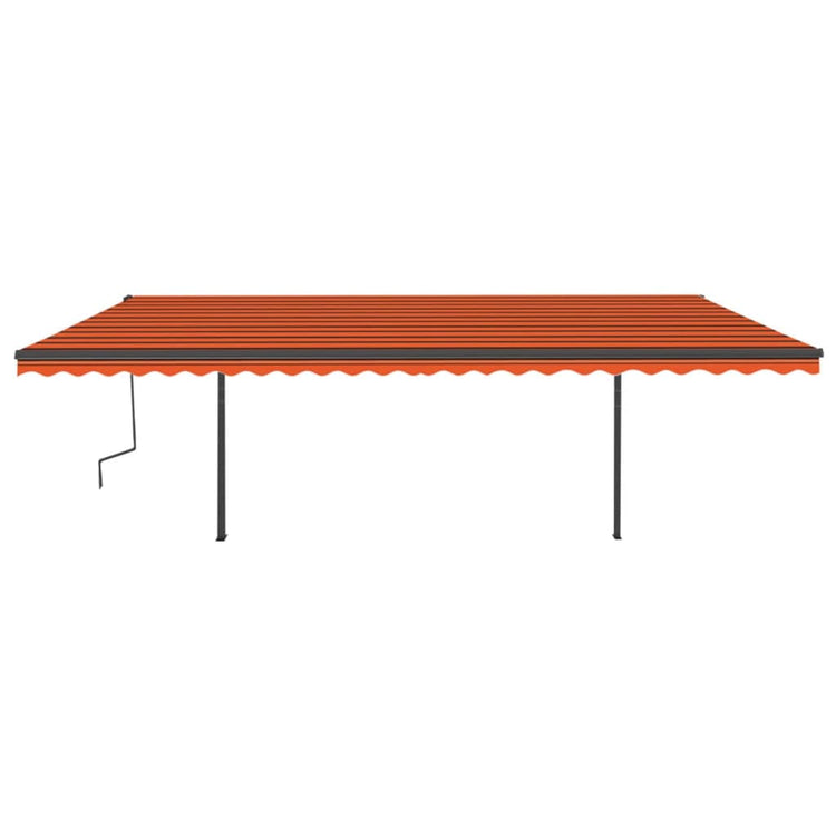 Vidaxl luifel mit den Posts 6x3,5 m orange und braun manuell ausziehbar