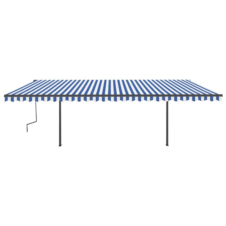 Vidaxl Luifel manuell ausziehbar mit LED 6x3,5 m blau und weiß