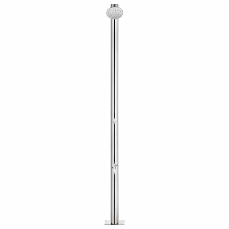 Vidaxl Outdoor -Dusche mit brauner Basis 220 cm Edelstahl