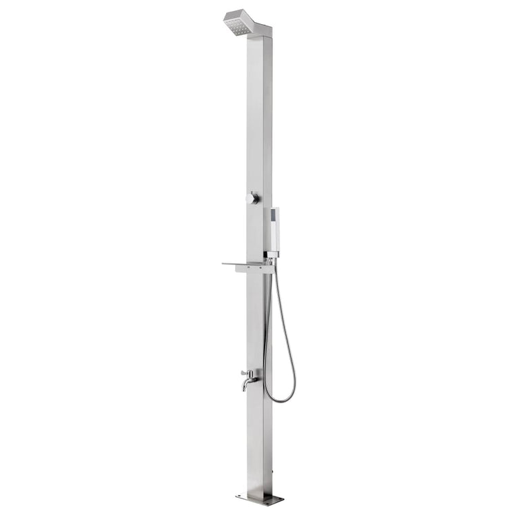 Vidaxl Outdoor -Dusche mit grauer Basis 225 cm Edelstahl