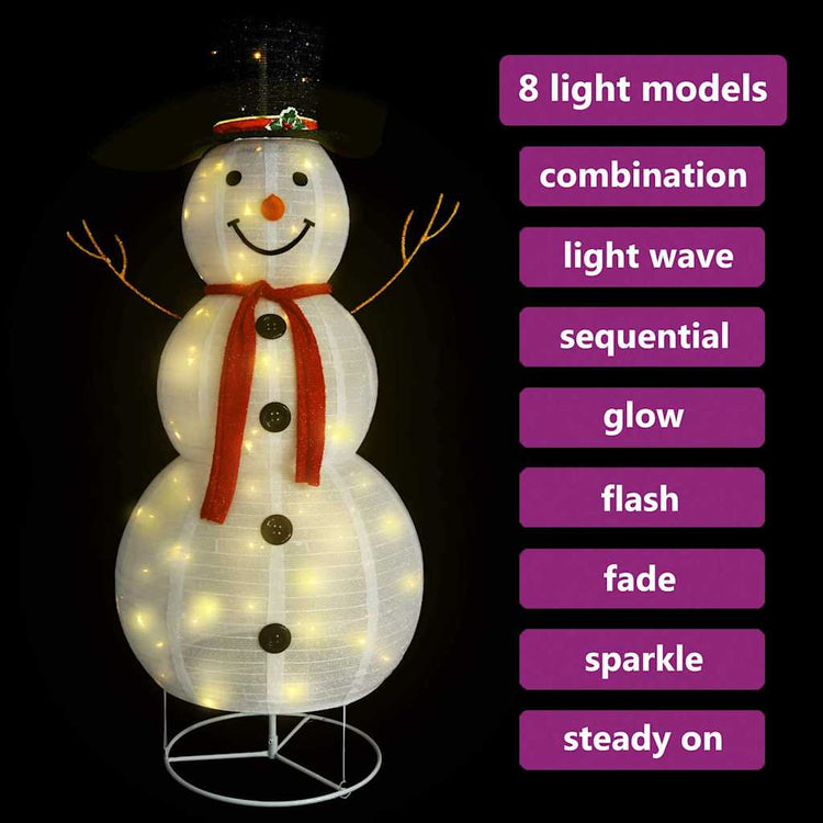 Vidaxl Decorative Snowman LED 180 cm Luxus Stoff