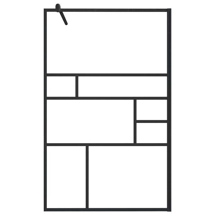 Vidaxl begehete Duschwand 100x195 cm ESG-Glas transparent und schwarz