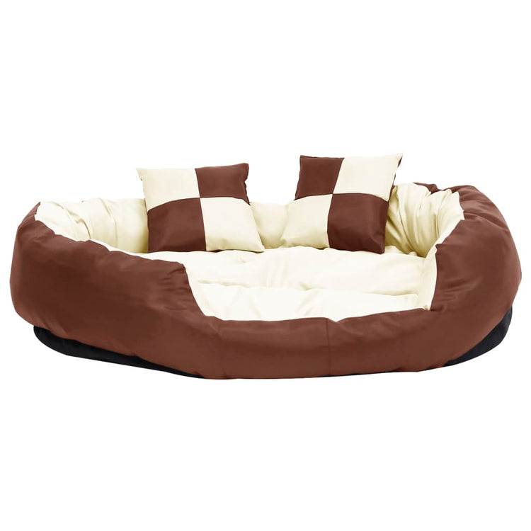 VIDAXL Dog -Kissen reversibel und waschbar 110 x 80 x 23 cm braun und creme