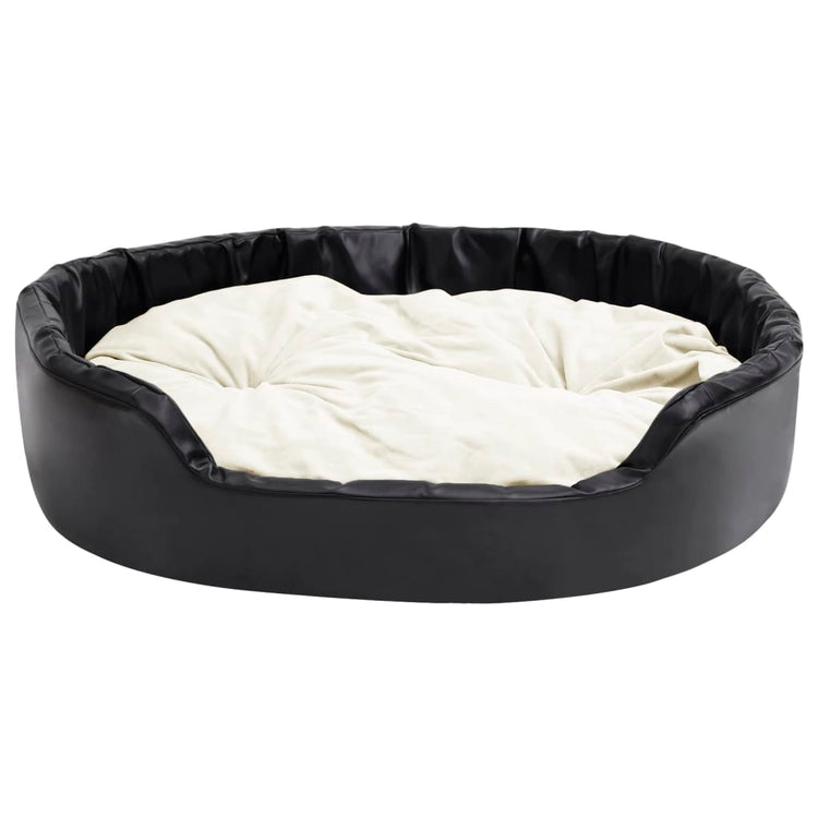Vidaxl Hundekorb 99x89x21 cm Plüsch und künstliches Lederschwarz und Beige