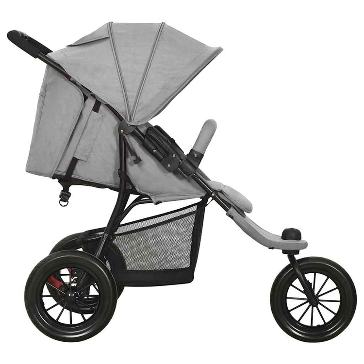 VidaXL Kinderwagen Stahl hellgrau