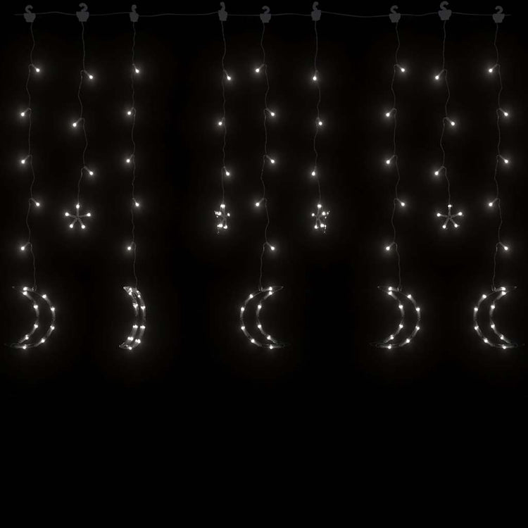 Vidaxl leichte Girlandstern und Mond Fernbedienung 345 LEDs Kalt weiß