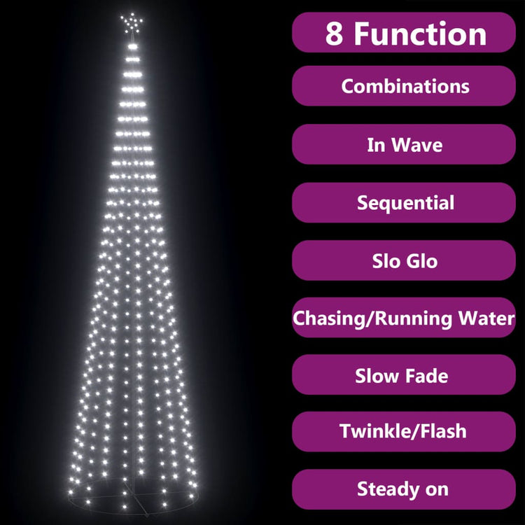 Vidaxl KegelKERSTBOOM 752 Kalt -White -LEDs 160 x 500 cm