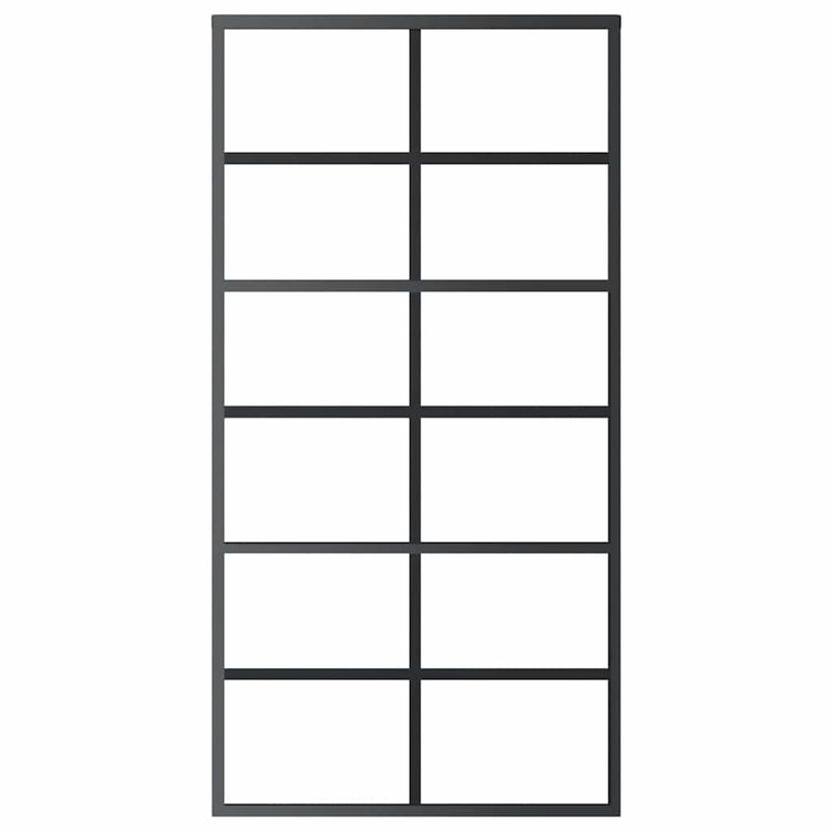 Vidaxl Schiebetür 102x205 cm ESG -Glas und Aluminiumschwarz