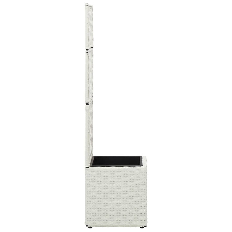 Vidaxl Latwerkplantenbak mit 1 Pot 30x30x107 cm Rattan Weiß angehoben