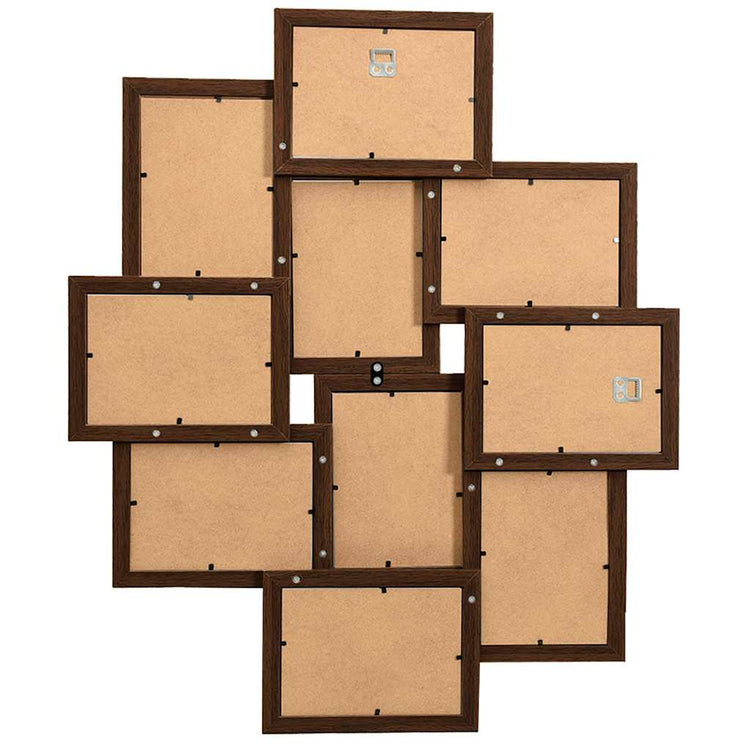VIDAXL -Fotorahmen für 10x (10x15 cm) Foto MDF Dark Bruin