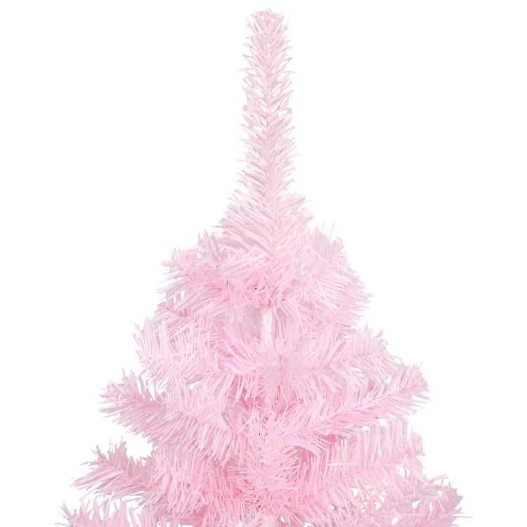 Vidaxl Kunstkerstboom mit Beleuchtung und Weihnachtskugeln 120 cm PVC Pink