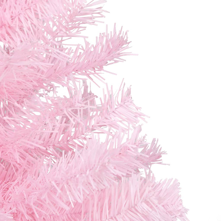 Vidaxl Kunstkerstboom mit Beleuchtung und Weihnachtskugeln 150 cm PVC Pink