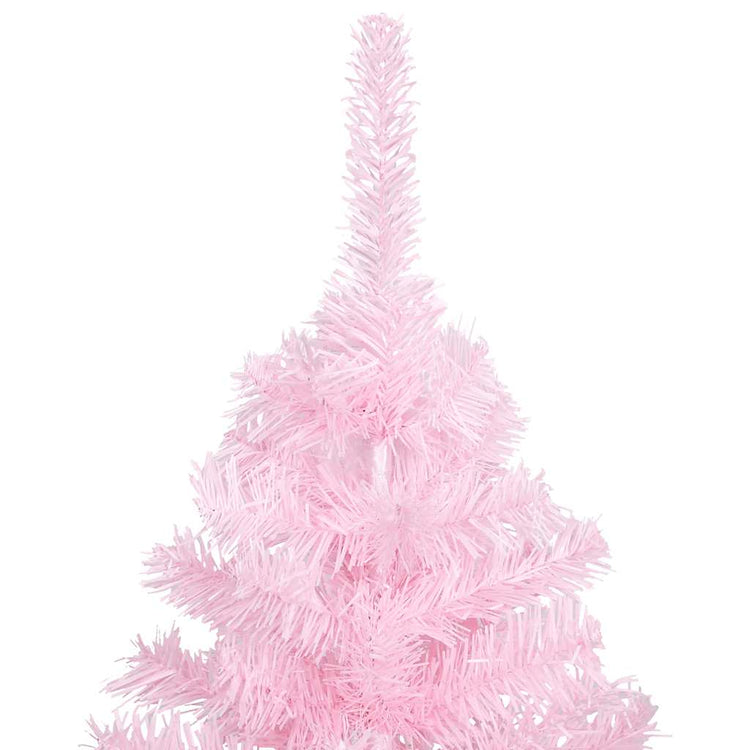 Vidaxl Kunstkerstboom mit Beleuchtung und Weihnachtskugeln 120 cm PVC Pink