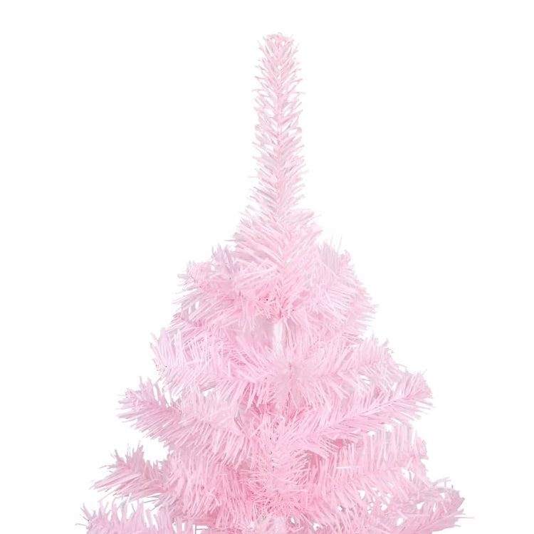 Vidaxl Kunstkerstboom mit Beleuchtung und Weihnachtskugeln 240 cm PVC Pink