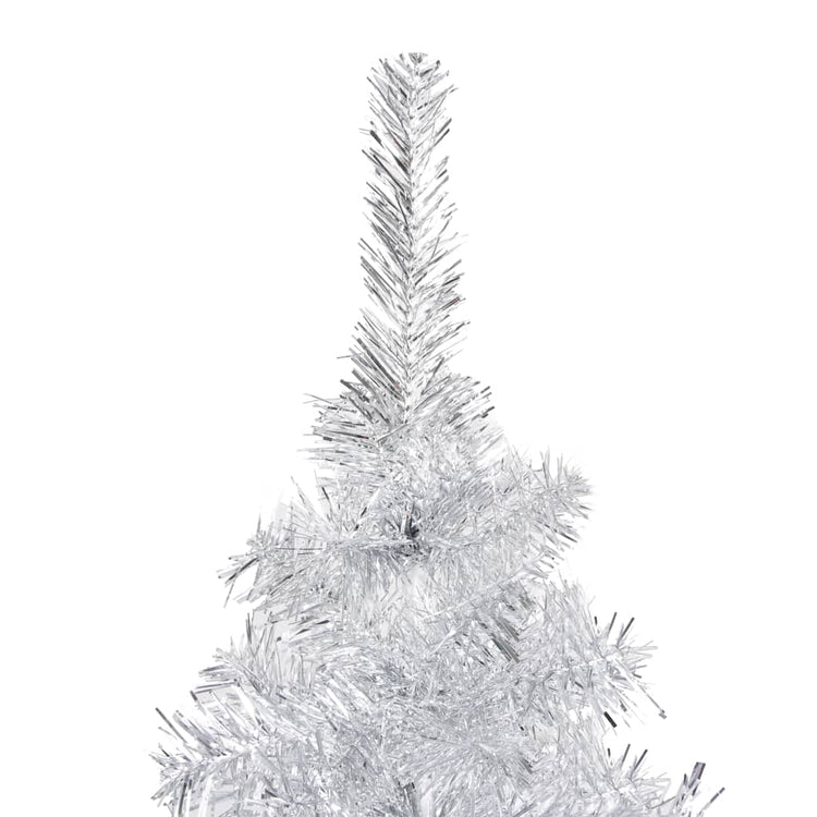 Vidaxl Kunstkerstboom mit Beleuchtung und Weihnachtskugeln 210 cm Haustier Silber