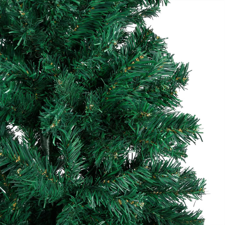 Vidaxl Kunstkerstboom mit Beleuchtung und Weihnachtskugeln 180 cm PVC Grün